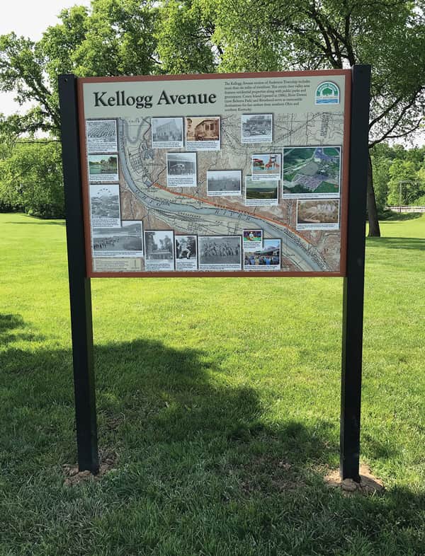 Kellogg Avenue legacy sign in Anderson Township.